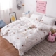 Hàn Quốc dễ thương nhỏ thêu hoa dâu bông cotton bốn mảnh bông hoạt hình Nhật Bản gói giường - Bộ đồ giường bốn mảnh