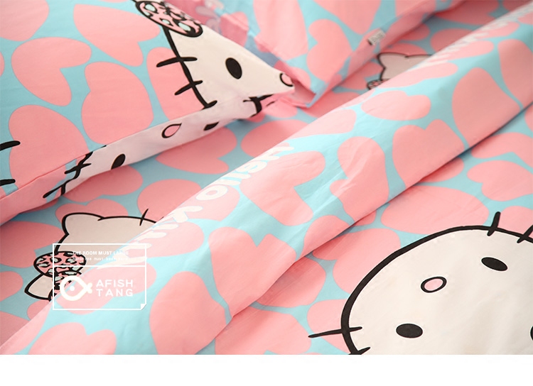 Hello kitty, cotton cartoon duvet cover, bedspread, 1.5m, 1.8m