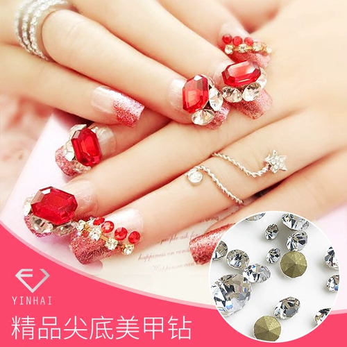 Стеклянные смешанные серьги для маникюра, бриллиантовый аксессуар для ногтей, 2 шт