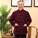 Осенний ретро жакет, куртка, для среднего возраста, китайский стиль, большой размер