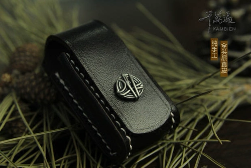 Зажигалка ручной работы, импортный кожаный чехол, из натуральной кожи, делается под заказ