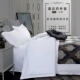 Khách sạn năm sao bộ đồ giường linen màu rắn trắng 60 cotton cotton satin bốn mảnh giường đôi