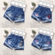 Quần short denim cho bé gái mùa hè mới ra ngoài mặc quần nóng học sinh tiểu học Phiên bản Hàn Quốc của quần hoang dã - Quần jean quần dài cho bé gái Quần jean