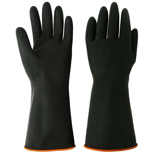 Полициновые латексные перчатки с полицином -кали черная резина удлинена и утолщенная северная башня Промышленная антихимическая защита от труда.