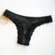 Châu Âu và Mỹ Pháp satin mô phỏng lụa khâu ren phụ nữ eo thấp đồ lót cực cám dỗ T quần thong