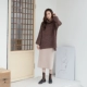 Đơn giản tính khí hoang dã lỏng rắn màu kim dày cao cổ áo chia ngã ba áo len áo len Hàn Quốc nữ 2018