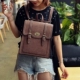 Người anh Cao Đẳng gió khóa ba lô shoulder bag nữ retro pu mềm da junior high school sinh viên đại học túi vai dual-sử dụng ba lô balo da đựng laptop Ba lô