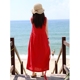 [Red mùa hè ~ đỏ] mười gỗ mét ban đầu 2018 mùa hè mới du lịch nghệ thuật linen vest váy với một vành đai Sản phẩm HOT