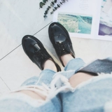 Новый продукт черные густые каблуки, одиночные -Harajuku Xiaosu Лето летние женские корейские издания неглубокая студентка Wild Ulzzang