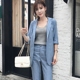 Linen phù hợp với phù hợp với nữ Hàn Quốc ladies hương thơm nhỏ chic nhỏ phù hợp với áo khoác chín quần gió Anh hai mảnh phù hợp với áo khoác công sở Business Suit