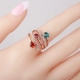 Thời trang đính kim cương nhiều vòng tròn trang trí phiên bản Hàn Quốc của ngón trỏ nhẫn nữ khí chất trăm phù hợp với trang sức thủy triều nhẫn cưới bạch kim Nhẫn
