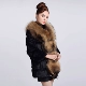 Ưu đãi đặc biệt toàn bộ da gấu trúc lông cổ lông thỏ lông cỏ dài tay màu đen nữ 褛 ngược thời trang 2019 - Faux Fur