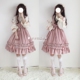 Cô gái mùa xuân và mùa thu Nhật Bản Cô gái mềm mại Lolita Lolita Retro Dress Up Shaper JSK Sling High Eo Dress váy babydoll váy đầm