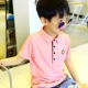 Quần áo trẻ em cậu bé ngắn tay cổ áo sơ mi mùa hè 2018 mới trẻ em Hàn Quốc bé ngắn tay áo sơ mi màu hồng áo sơ mi Áo sơ mi