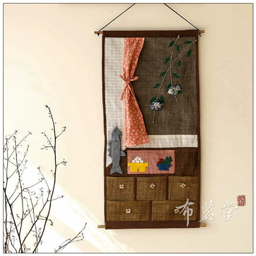 Птица вне окна кролика за окном окна, тканевая стена ручной ткани -заглушка для мультяшной стены висит мультфильм