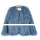 Chống mùa bãi biển len ngắn lông của phụ nữ 2018 mùa thu và mùa đông mới màu xanh mỏng faux fur dài fur coat áo lông trắng Faux Fur