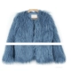 Chống mùa bãi biển len ngắn lông của phụ nữ 2018 mùa thu và mùa đông mới màu xanh mỏng faux fur dài fur coat Faux Fur