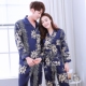 Mùa xuân và mùa hè vài bộ đồ ngủ lụa của phụ nữ dài tay phần mỏng quay lụa cardigan nam của Hàn Quốc lụa dịch vụ nhà phù hợp với nội y cao cấp Cặp đôi