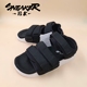 Adidas Adidas sandal clover Velcro nam và nữ sandal thể thao màu đen bãi biển S75382 - Giày thể thao / sandles dép quai hậu nữ đi học Giày thể thao / sandles