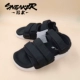 Adidas Adidas sandal clover Velcro nam và nữ sandal thể thao màu đen bãi biển S75382 - Giày thể thao / sandles xăng đan nữ Giày thể thao / sandles