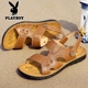 Playboy sandal nam 2018 mới hè nam đi biển đi giày da mang dép hở ngón và dép nam sandal adidas nam Sandal