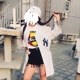 Harajuku sọc đồng phục bóng chày ngắn tay nam cardigan lỏng kích thước lớn bf dài đường phố khiêu vũ hip-hop jersey nữ T-Shirt dịch vụ đẳng cấp Đồng phục bóng chày