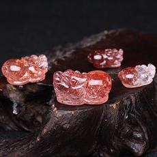 аксессуары для шеи 诚石缘天然水晶吊坠草莓晶项链原石粉晶蔷薇石一物一图证书饰品