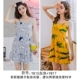 Mùa hè nightdress sling bông dễ thương gấu nhỏ nữ tươi Hàn Quốc phiên bản của cô gái XL đồ ngủ dark home dịch vụ váy mặc nhà dễ thương Đêm đầm