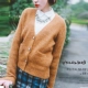 Của phụ nữ 2018 mùa xuân mới Hàn Quốc phiên bản của v-cổ nút mỏng áo len đan áo khoác cardigan cao đẳng gió đồng phục bóng chày áo khoác len cardigan Cardigan