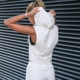 La Nikar vest thể thao nữ tập thể dục vest áo len ngắn trùm đầu áo thun chạy đào tạo áo sơ mi áo thu đông 2020 Thể thao lông cừu / jumper