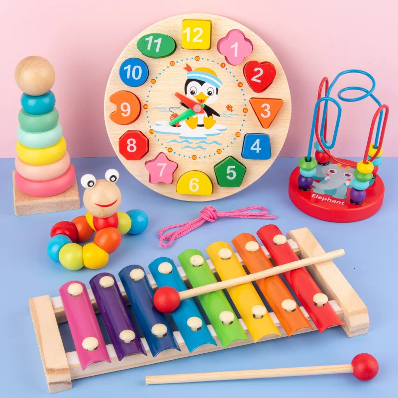 Детский металлофон, часы, башня, интеллектуальная игрушка, 3–6 лет, раннее образование