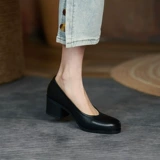 Черная обувь, кожаные туфли, пиджак классического кроя на платформе для кожаной обуви, из натуральной кожи